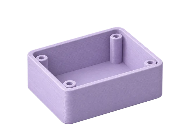 Illustration of an open lavender enclosure with four internal mounting posts